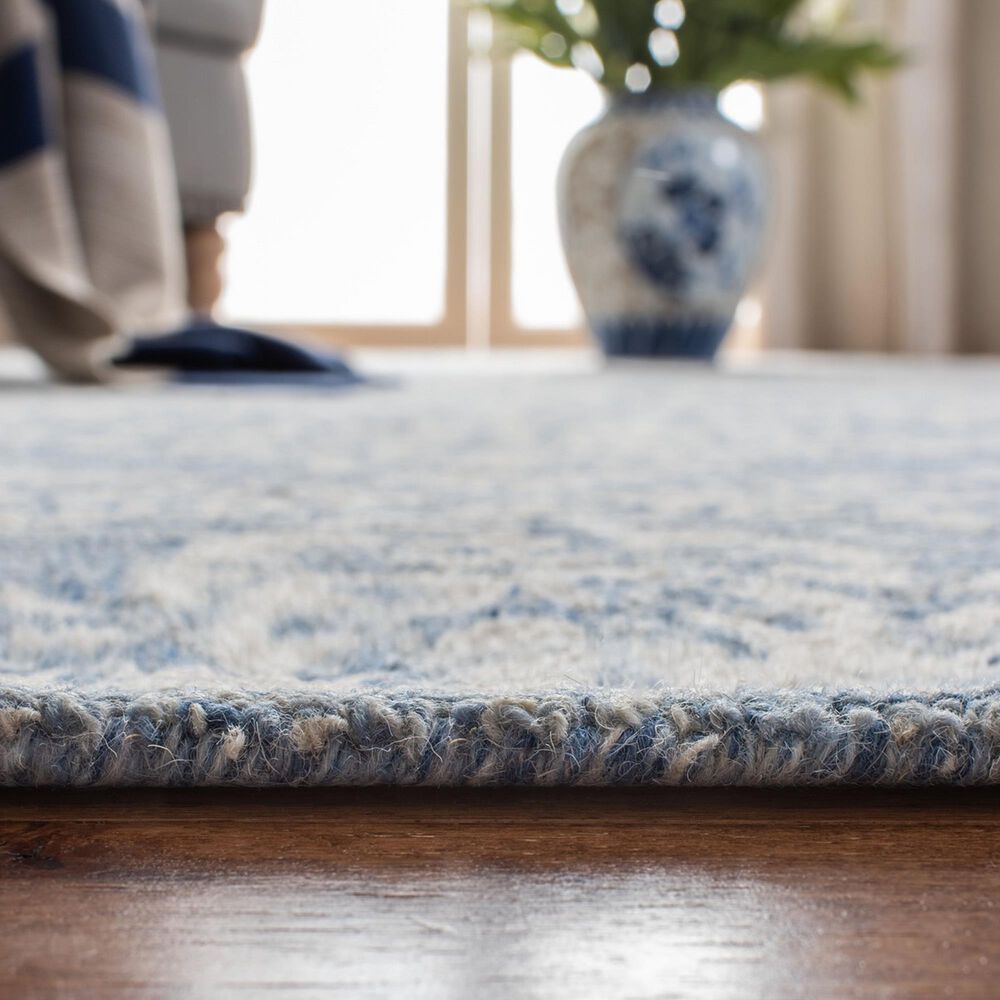 Safavieh Micro-Loop MLP515M 5' x 8' Blue and Ivory Area Rug, , large