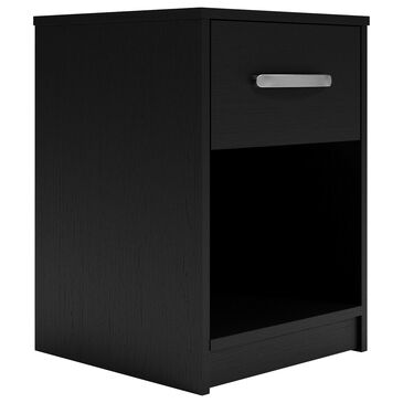 Ashley Finch 1-Drawer Nightstand in Matte Black, , large
