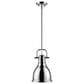 Golden Lighting Duncan 1-Light Small Pendant with Rod in Chrome, , large
