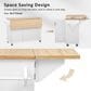 HOMLUX 51" Kitchen Island with Drop Leaf in White Ash, , large