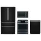 Cafe 4pc Kitchen Package with Refrigerator, Range, Microwave, and Dishwasher in Black, , large