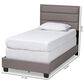 Baxton Studio Ansa Twin Panel Bed with Grey Upholstered in Black, , large