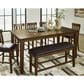 Ashley Ralene 25.38 Faux Leather Dining Bench in Medium Brown, , large