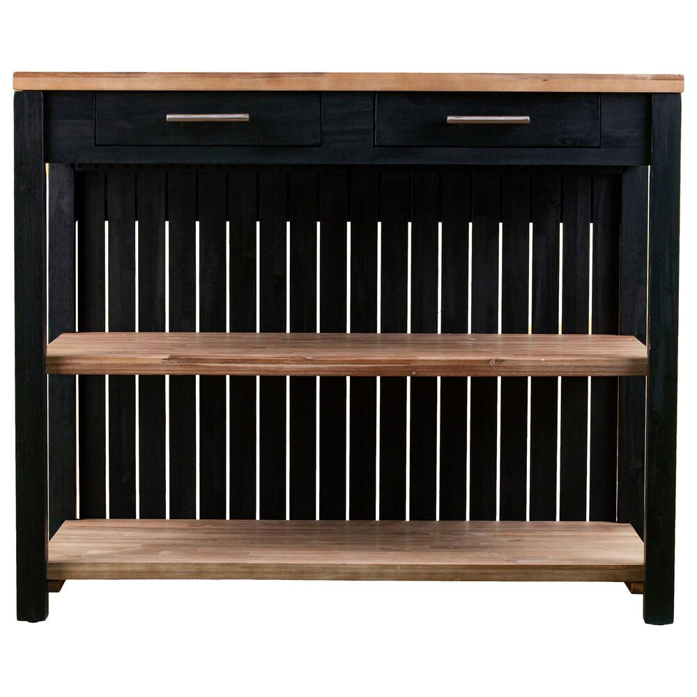 Southern Enterprises Berinsly 3-Piece Expandable Freestanding Kitchen Island Set in Black and Natural, , large