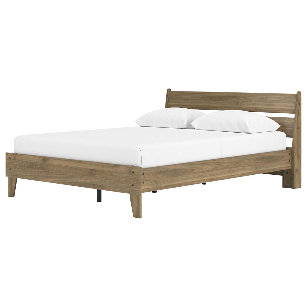 Ashley Deanlow Queen Platform Panel Bed in Honey, , large