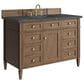 James Martin Brittany 48" Single Bathroom Vanity in Pecan with 3 cm Parisien Bleu Silestone Top and Rectangular Sink, , large