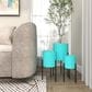 Maple and Jade Metal Planter with Removable Stand in Polished Teal and Black (Set of 2), , large