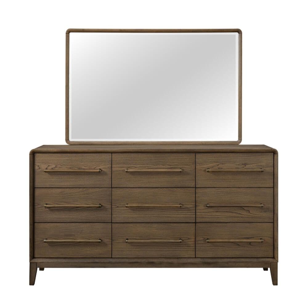 Sterling Timber Elure Rectangular Wood Dresser Mirror in Latte, , large