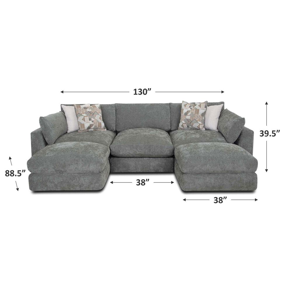 Moore Furniture Seurat 5-Piece Stationary Symmetrical Sectional in Linwood Green Bay, , large