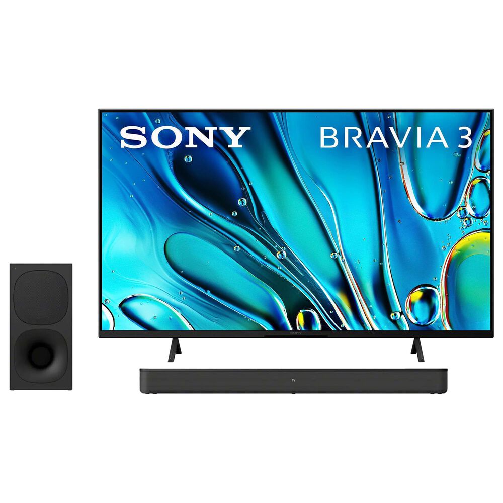 Sony 55" Class Bravia 3 LED 4K HDR - Smart Google TV with 2.1 Channel Soundbar and Wireless Subwoofer in Black, , large