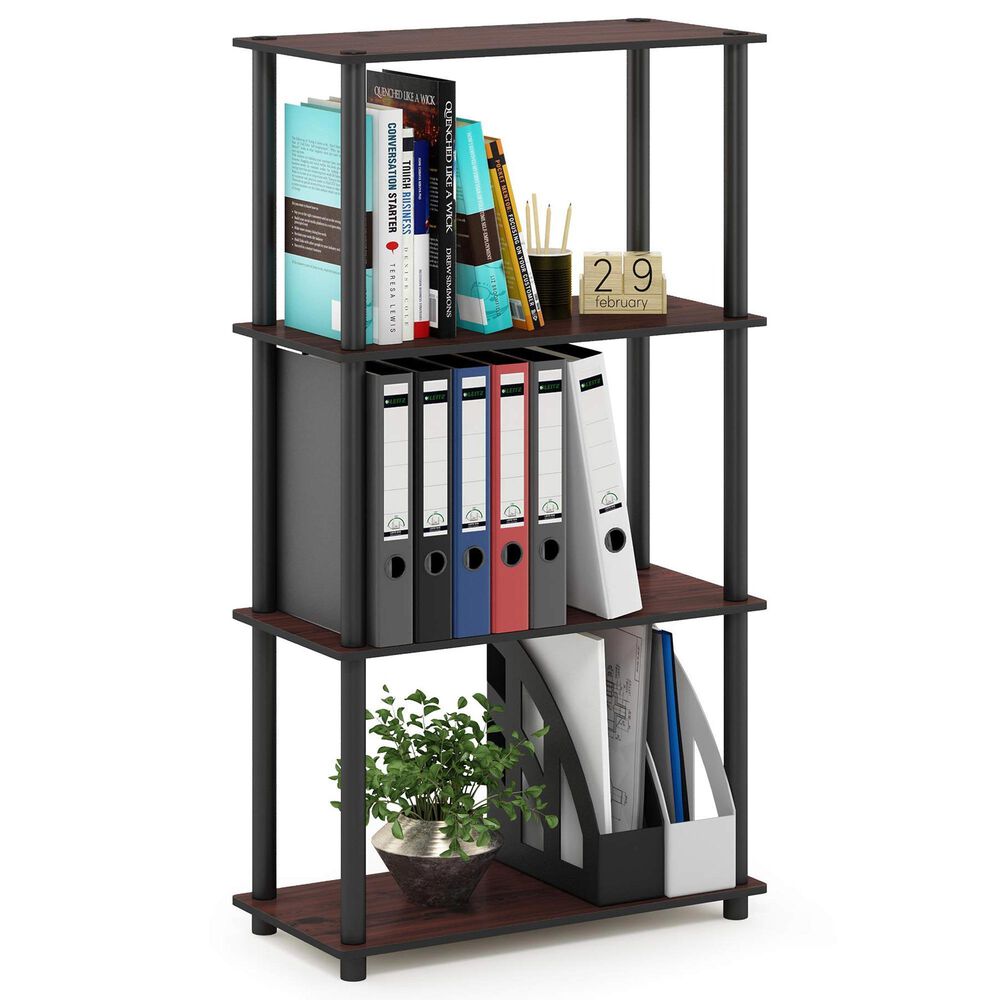 HOMLUX Turn-N-Tube 4-Tier Multipurpose Shelf Display Rack in Dark Cherry and Black, , large