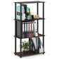 HOMLUX Turn-N-Tube 4-Tier Multipurpose Shelf Display Rack in Dark Cherry and Black, , large