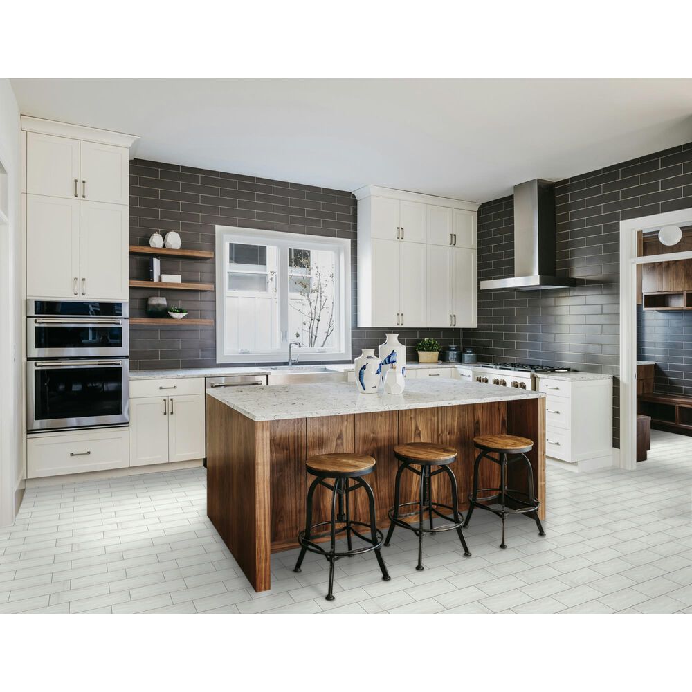 Emser Eclissi White 5" x 5" Star Glazed Porcelain Tile, , large