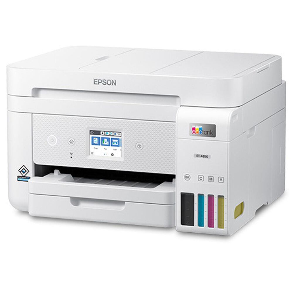 Epson EcoTank ET-4850 Wireless Color All-in-One Cartridge-Free Supertank Printer with Scanner, Copier, Fax, ADF and Ethernet, , large