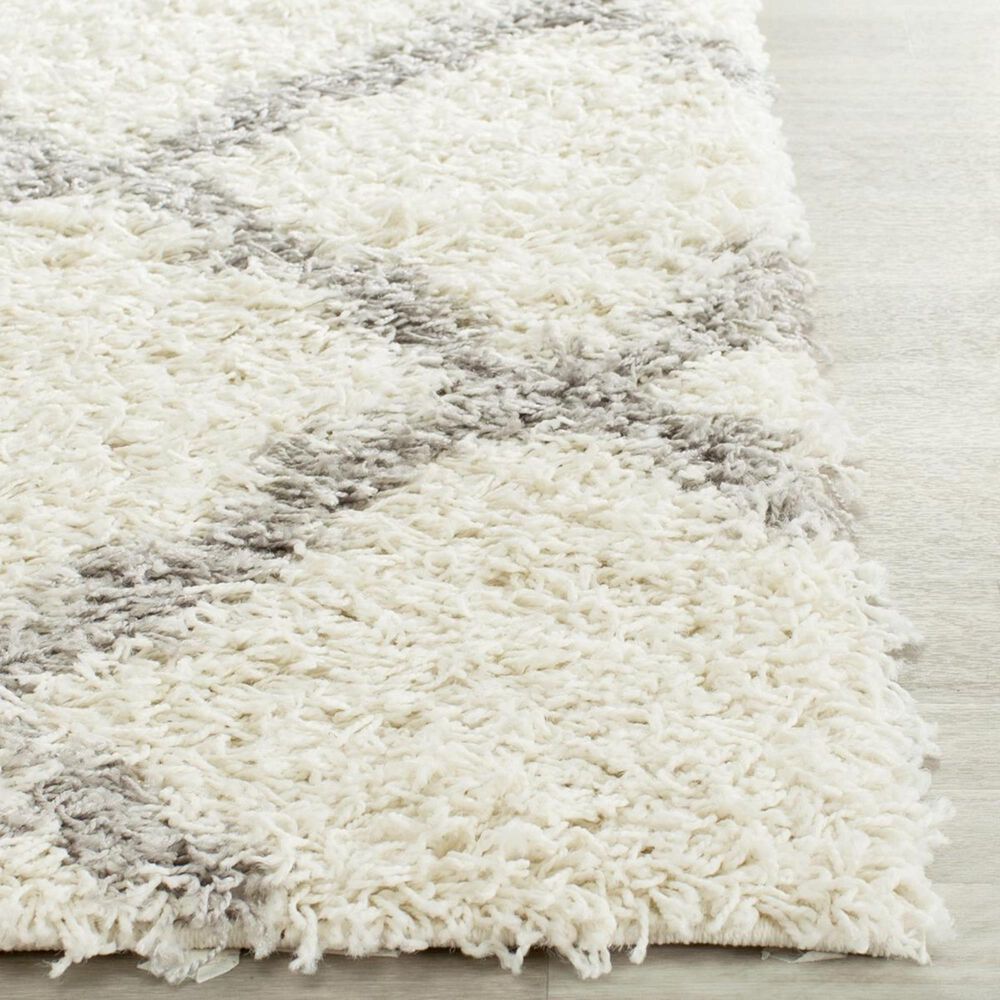 Safavieh Dallas Shag SGD257F-28 2&#39;3&quot; x 8&#39; Ivory/Grey Runner, , large