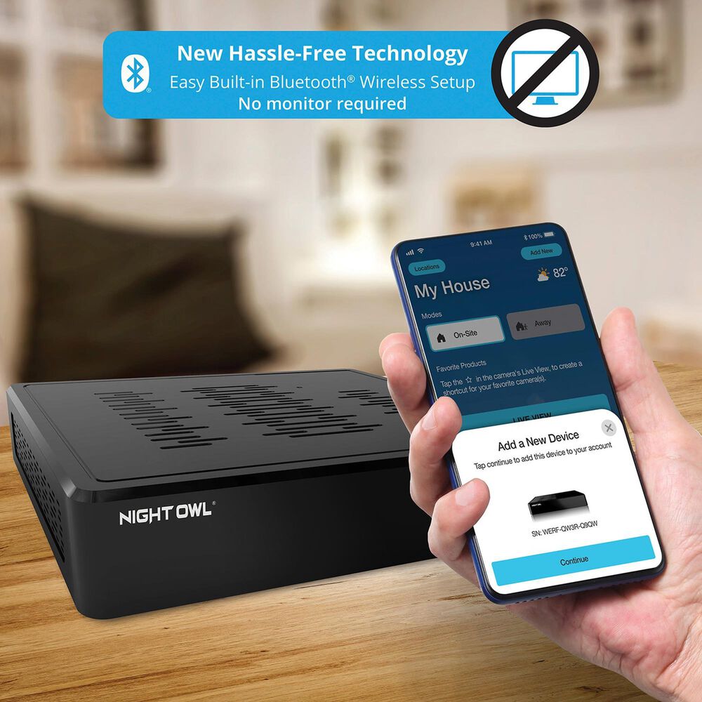 Night Owl 12-Channel Smart NVR Security System with 2TB Hard Drive and 6 Wired IP 4K Deterrence Cameras in Black and White, , large