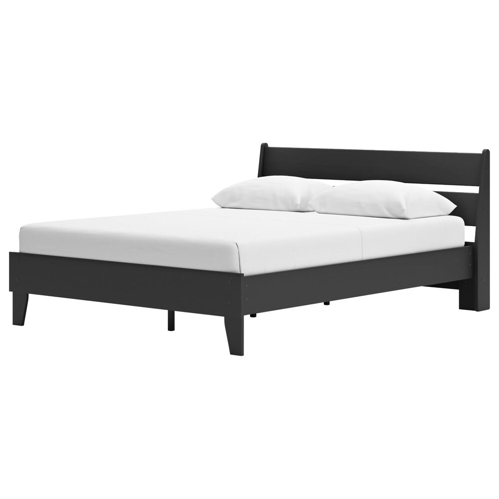Ashley Socalle Queen Platform Bed in Matte Black, , large