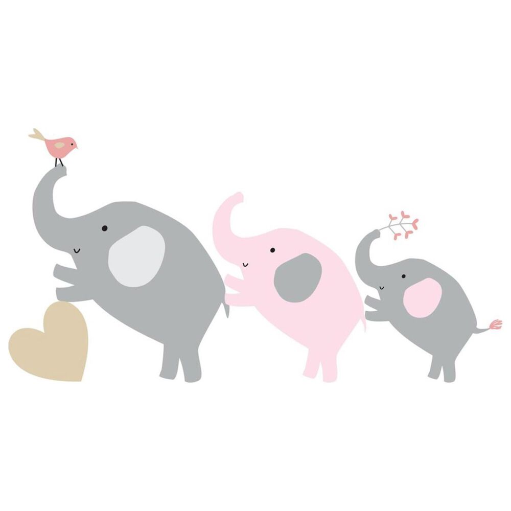 Lambs and Ivy Eloise Wall Decals in Gray, Pink and Gold, , large