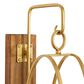 Maple and Jade 6" x 24" Candle Holder Wall Sconce in Gold and Dark Brown, , large