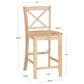 Linon Home Decor Torino X-Back Counter Stool in Natural Unfinished, , large
