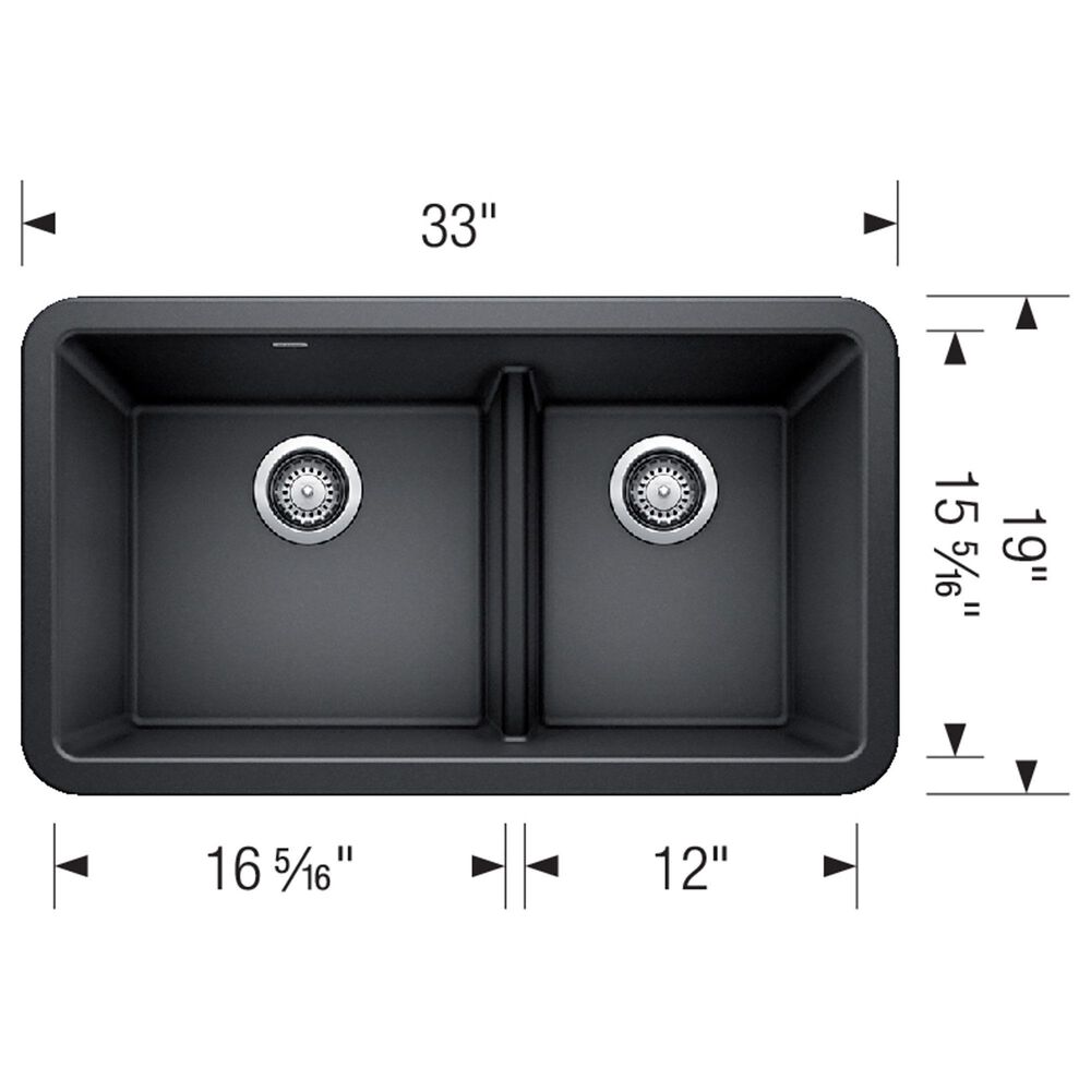 Blanco Ikon 1-3/4 Low Divide Apron Front Double Bowl Sink in Soft White, , large