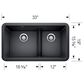 Blanco Ikon 1-3/4 Low Divide Apron Front Double Bowl Sink in Soft White, , large