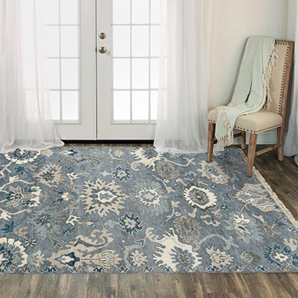 RIZZY Ashton 6&#39; x 9&#39; Floral Gray Area Rug, , large