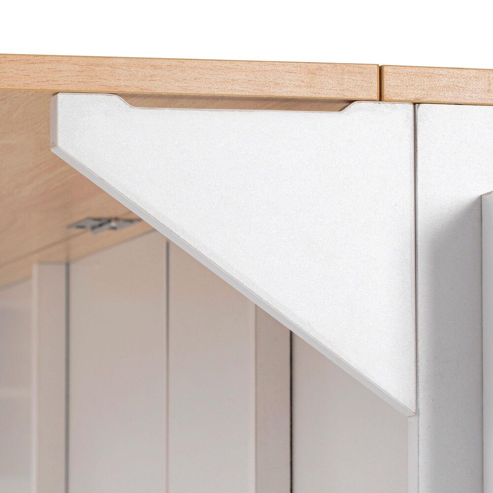 HOMLUX 56" Kitchen Island with Drop Leaf in White, , large