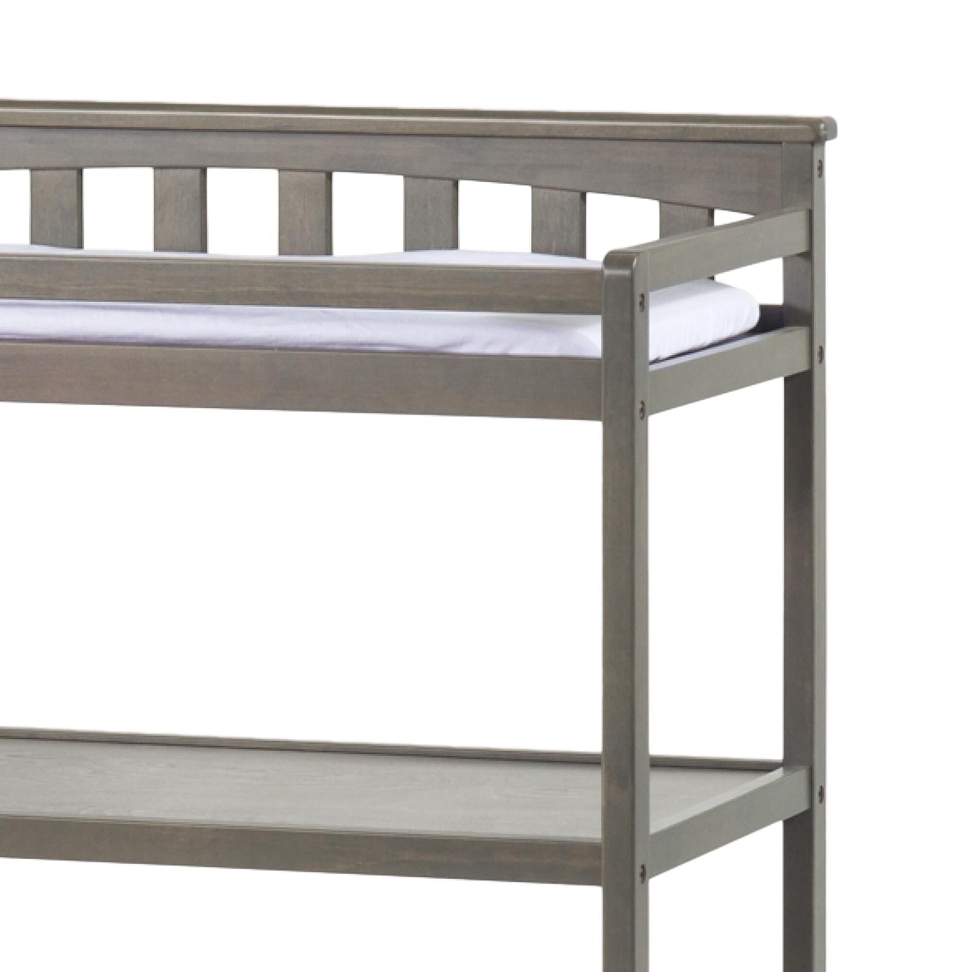 Foundations Worldwide Hampton Flat Top Baby Changing Table in Dapper Gray NFM