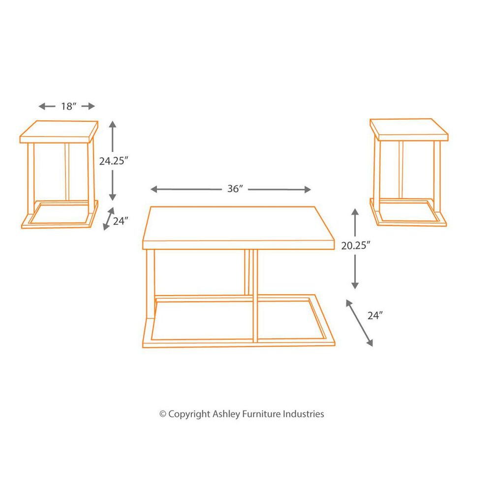 Ashley Airdon 3-Piece Table Set in Bronze, , large