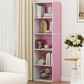 HOMLUX 5-Tier Reversible Bookshelf with Decorative Open Shelves in White and Pink, , large