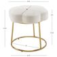Linon Home Decor Seraphina Vanity Stool with White Cushion in Gold, , large