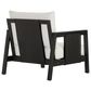 HOMLUX Outdoor Club Chair with Black Textilene Accents in White, , large