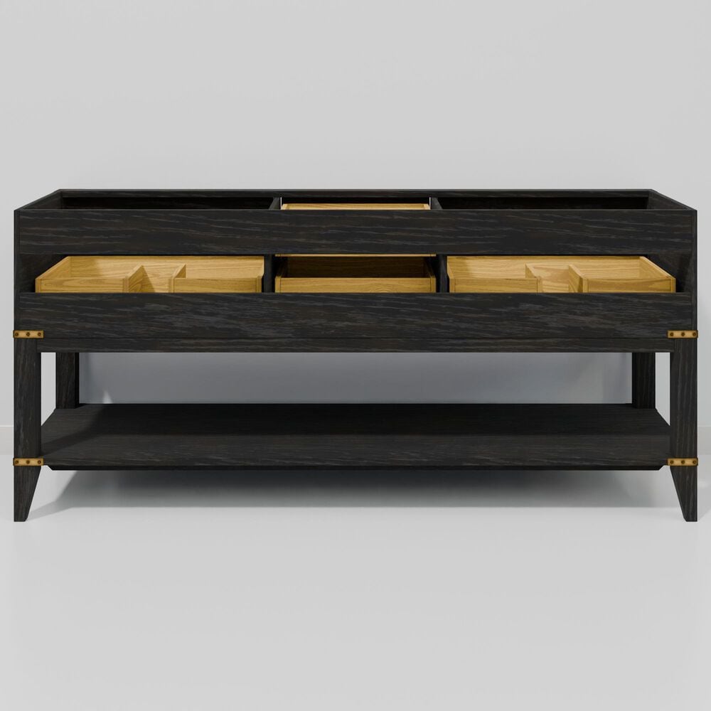 Lexora Home Norwalk 72" Double Bathroom Vanity in Black Oak with White Quartz Top and Rectangular Sinks, , large