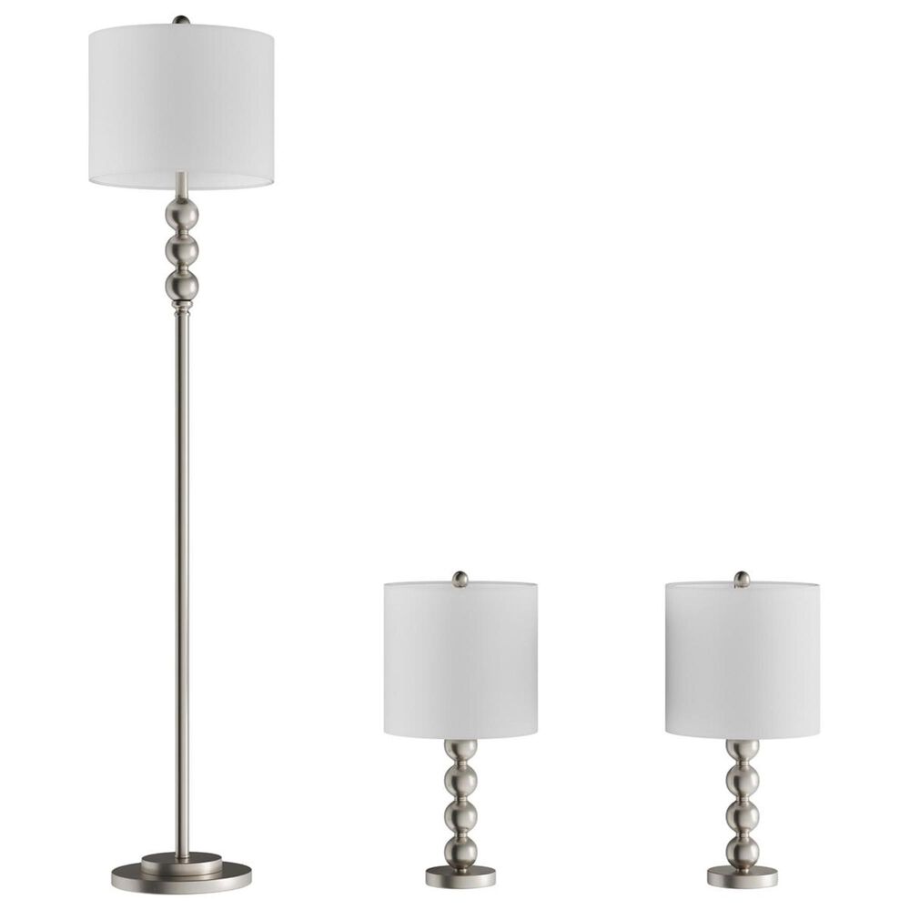 Timberlake Lavish Home 3-Piece Floor & Table Lamp Set in Silver (3-Piece Set), , large
