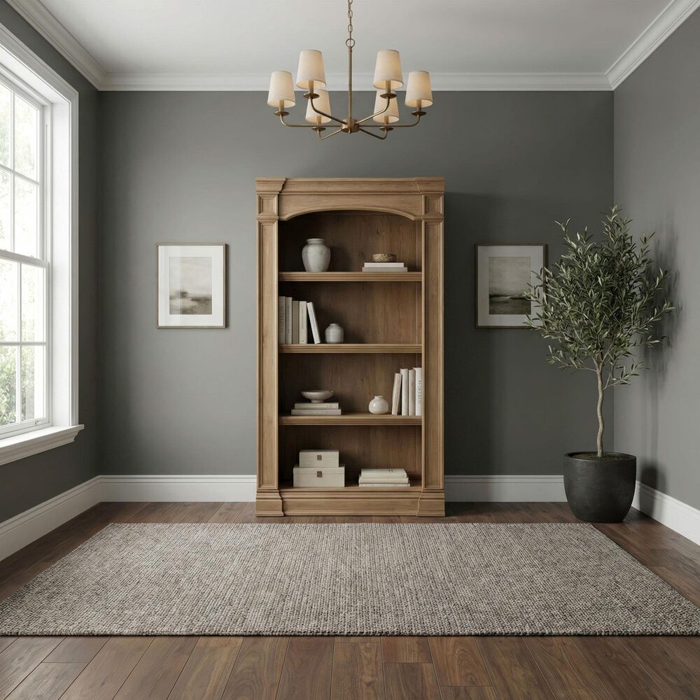 Belle Furnishings Reynolda 4-Shelf Bunching Bookcase in Brown, , large