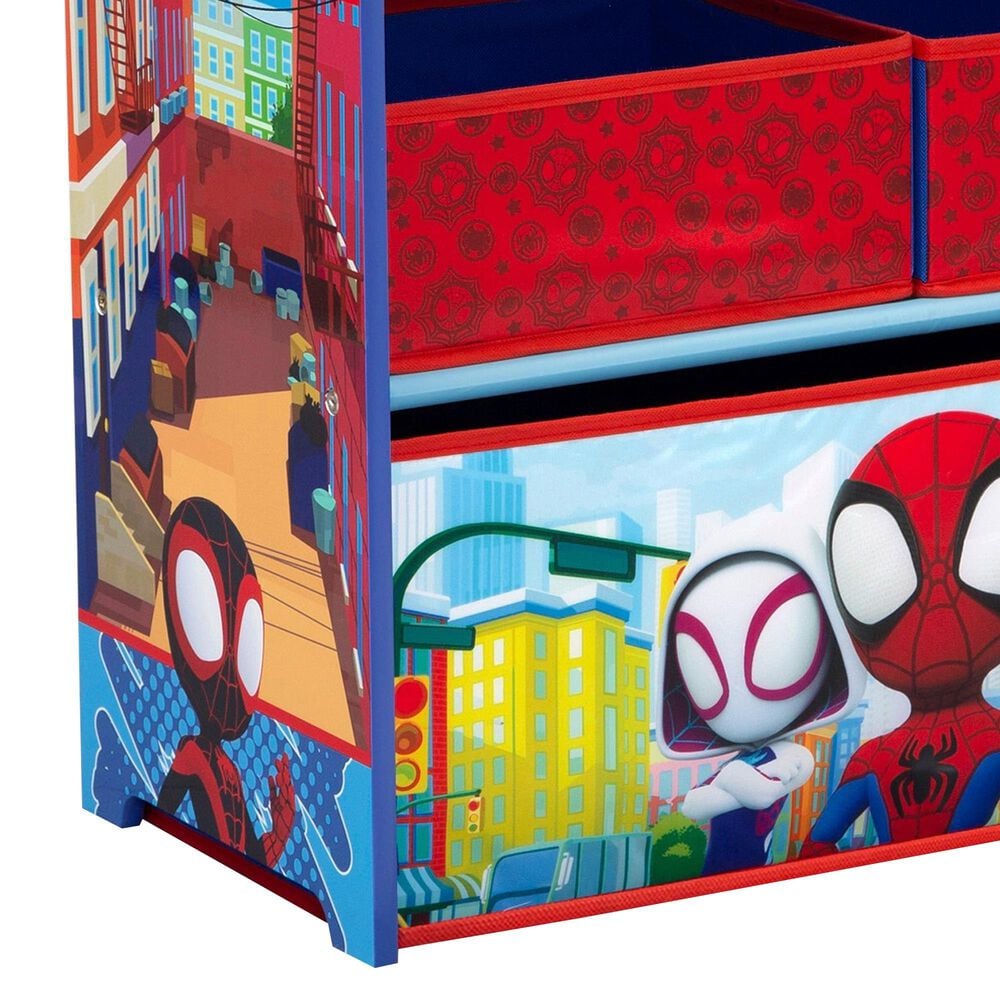 Delta Children Spidey and Friends 6-Bin Design and Store Toy Organizer in Red, , large
