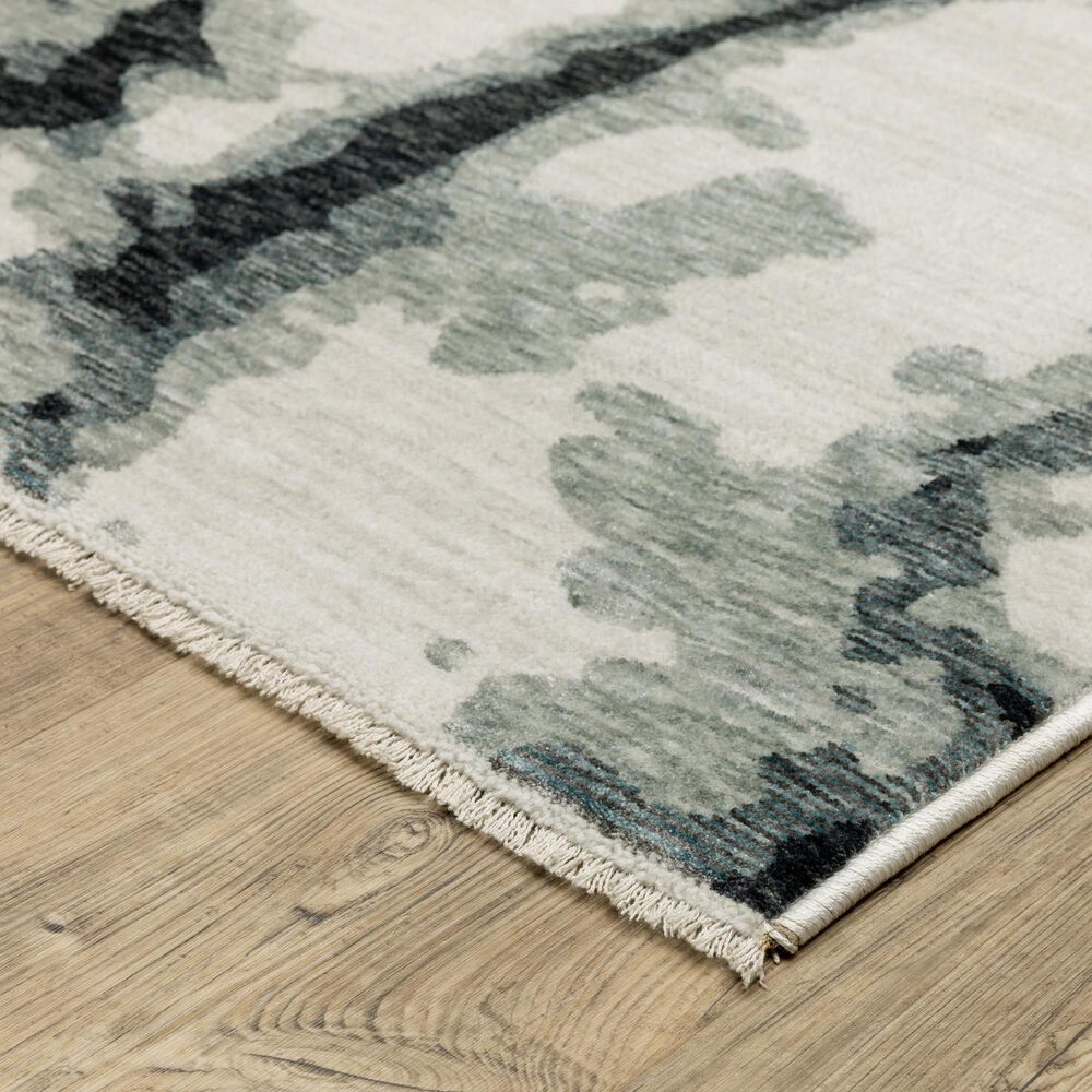 Oriental Weavers Echo ECH08 Blue and Ivory 2&#39;3&quot; x 7&#39;6&quot; Runner, , large