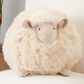 Saro Baby Lamb 8" Round Throw Pillow in Natural, , large