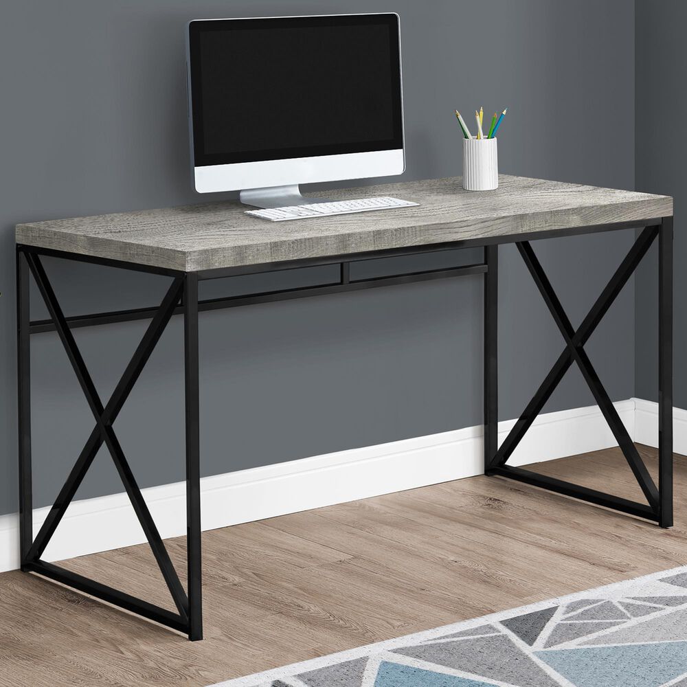 Glideaway 48" Contemporary Computer Desk in Reclaimed Grey, , large