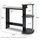 HOMLUX Compact Computer Desk with 3 Side Storage Shelves in Black and Grey, , large