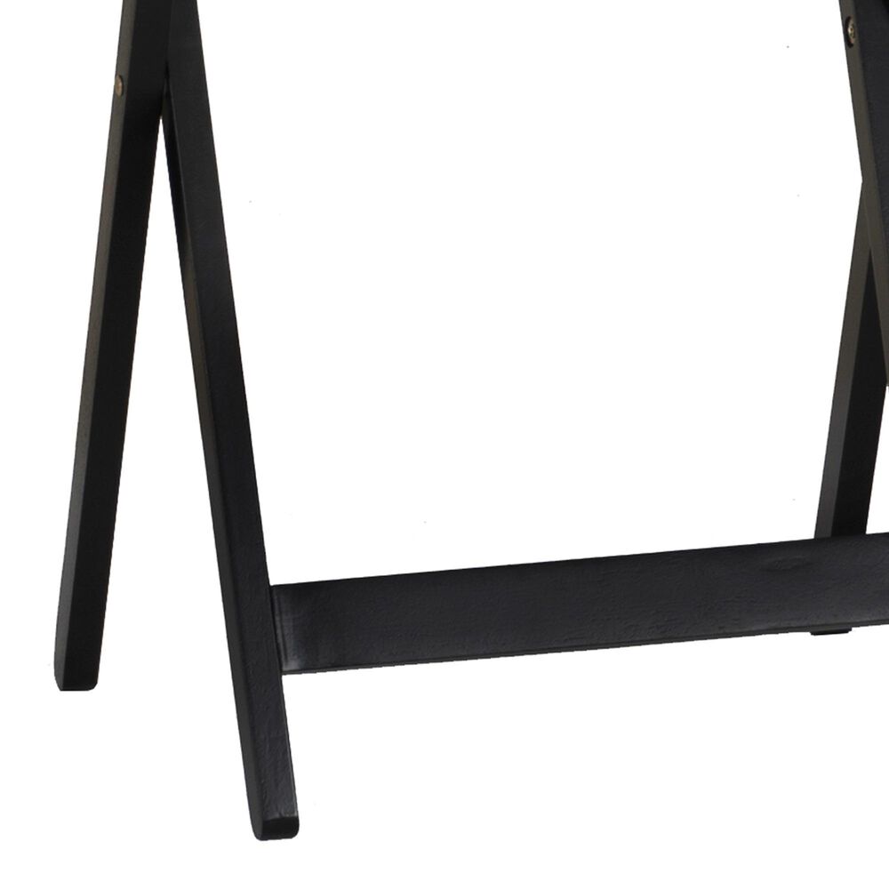 Linon Home Decor Talia Folding TV Tray Table Set with Stand in Black and White (Set of 4), , large