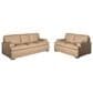 Bordeaux & Co Stationary Leather Sofa and Loveseat Set in Safari Fawn, , large