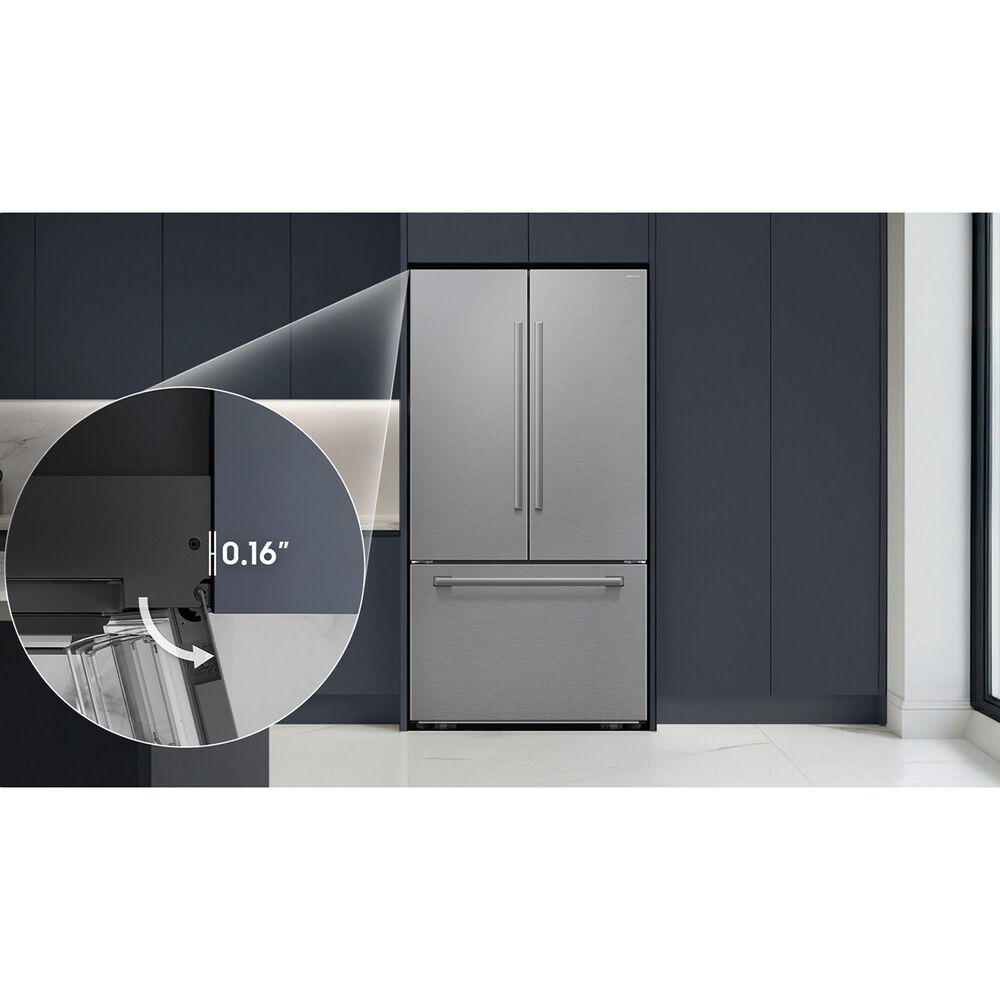 Samsung Bespoke AI 25 Cu. Ft. French Door Refrigerator with Zero Clearance Fit and In-Door Tall Water Dispenser in Fingerprint Resistant Stainless Steel, , large