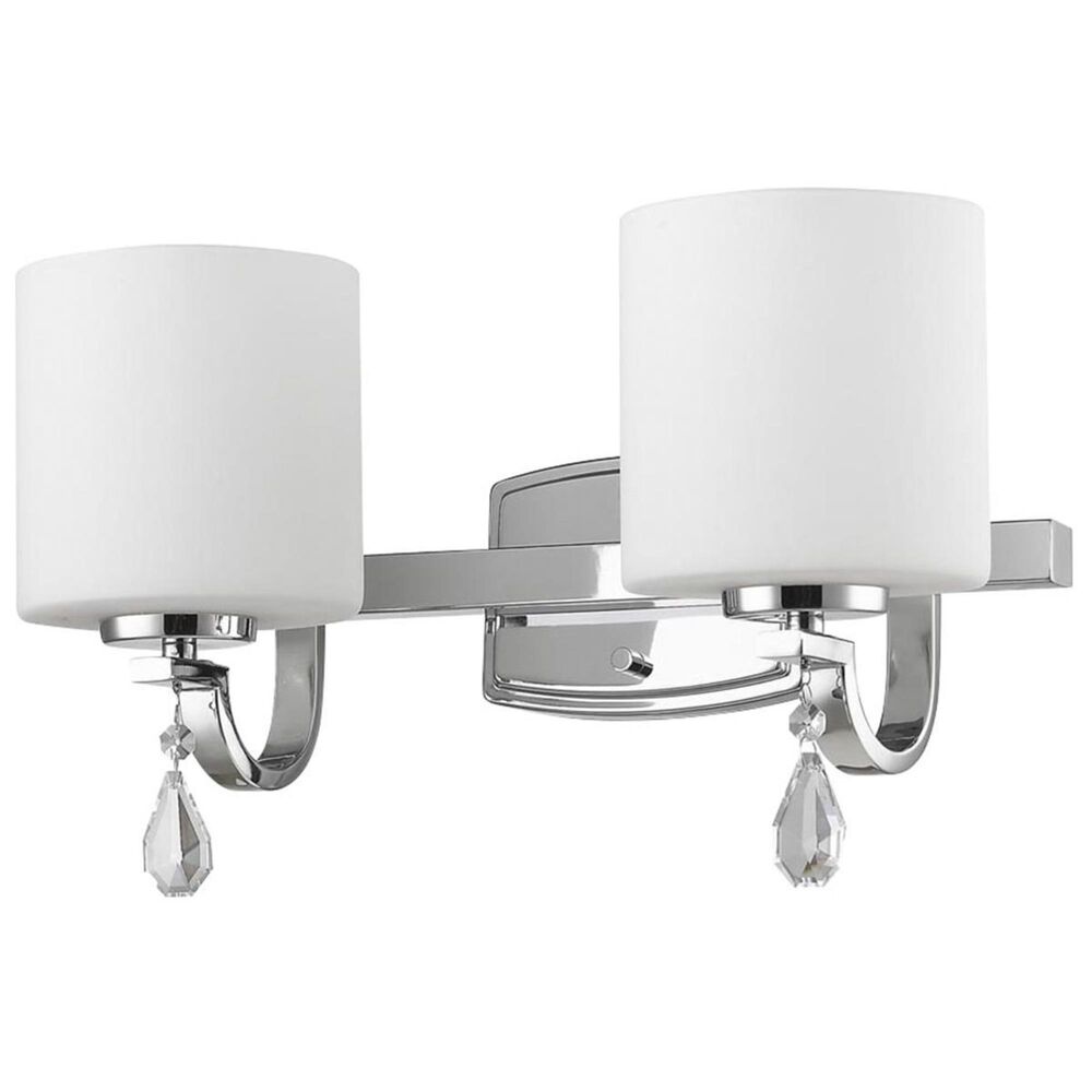 Golden Lighting Evette 2-Light Bath Vanity in Chrome with Opal Glass, , large