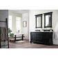 James Martin Vanities Brookfield 60" Double Bathroom Vanity in Antique Black with 3 cm Eternal Jasmine Pearl Quartz Top and Rectangle Sinks, , large