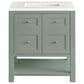 James Martin Vanities Breckenridge 30" Single Bathroom Vanity in Smokey Celadon with 3 cm White Zeus Quartz Top and Rectangular Sink, , large