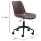 Zuo Modern Byron Office Chair in Brown and Black, , large