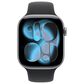 Apple Watch Series 11 (GPS) 46mm Aluminum Case with Black Sport Band - M/L in Space Gray and 2-Year AppleCare+, , large