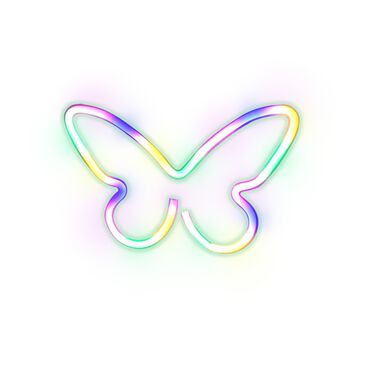 iLLUMINA Butterfly LED 6" Wall Sign in Multi Color, , large